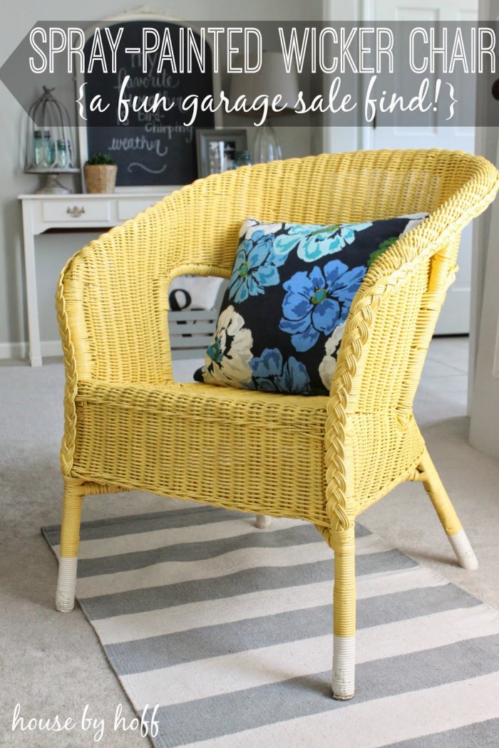 yellow wicker chair DIY