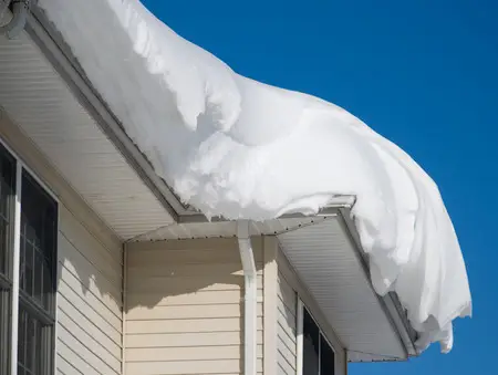 snow covered rooftop