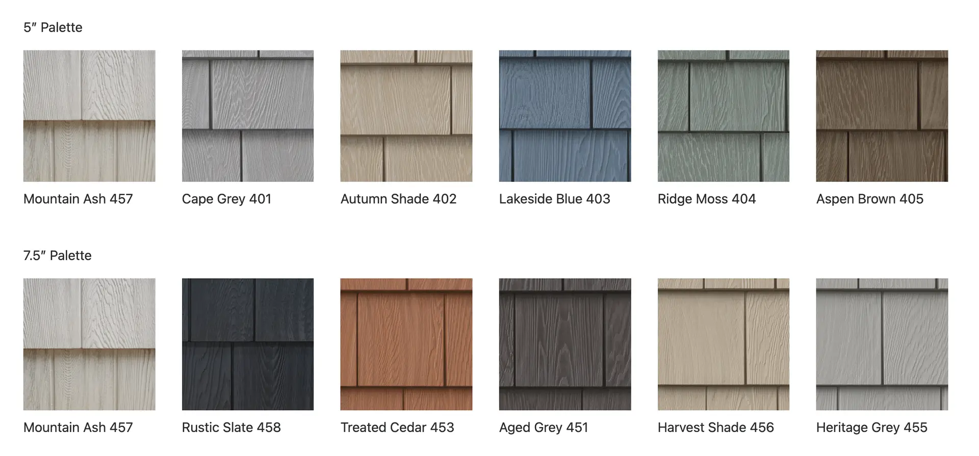 shake siding colors