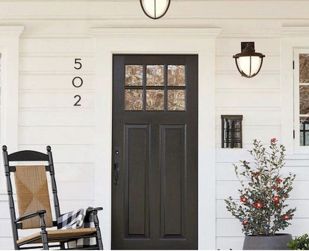 Beautifully installed ProVia fiberglass front entry door on a coastal Nahant, MA home