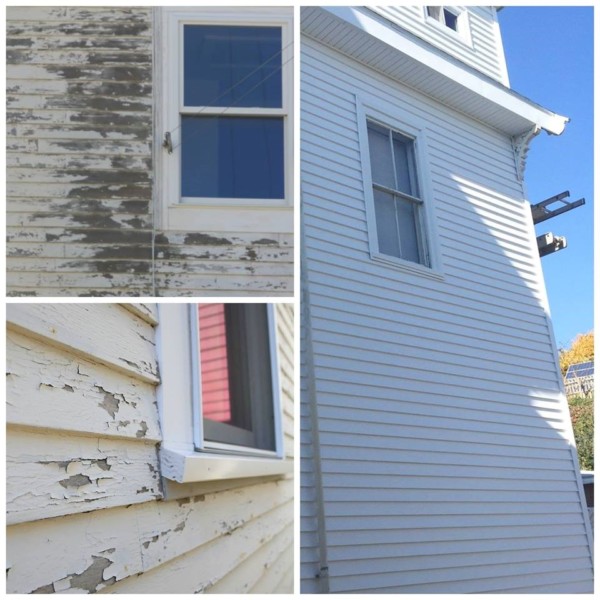 before and after vinyl siding sample
