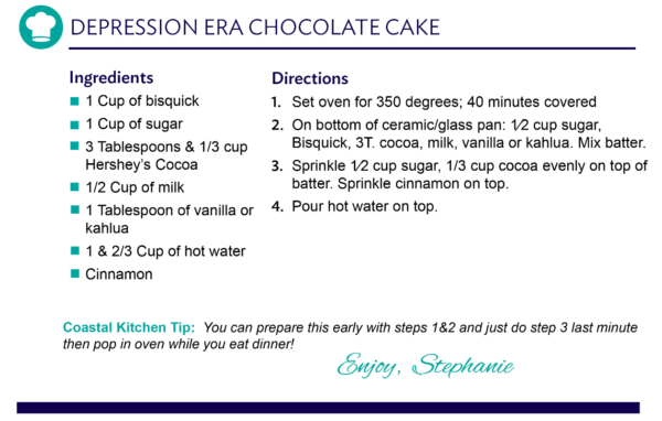 depression era chocolate cake recipe