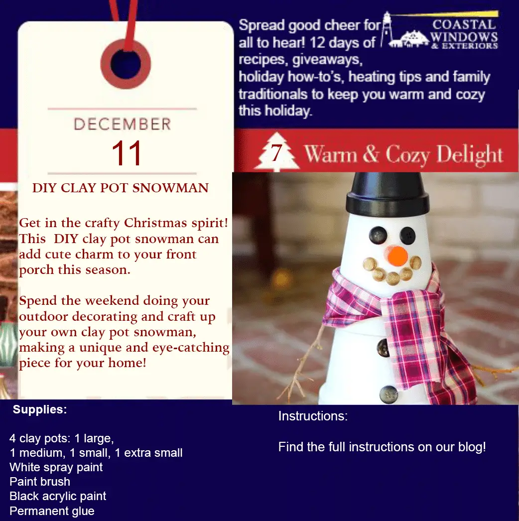 make a clay pot snowman