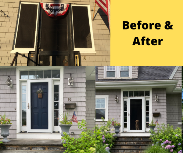 Entry Door Installation before and after image