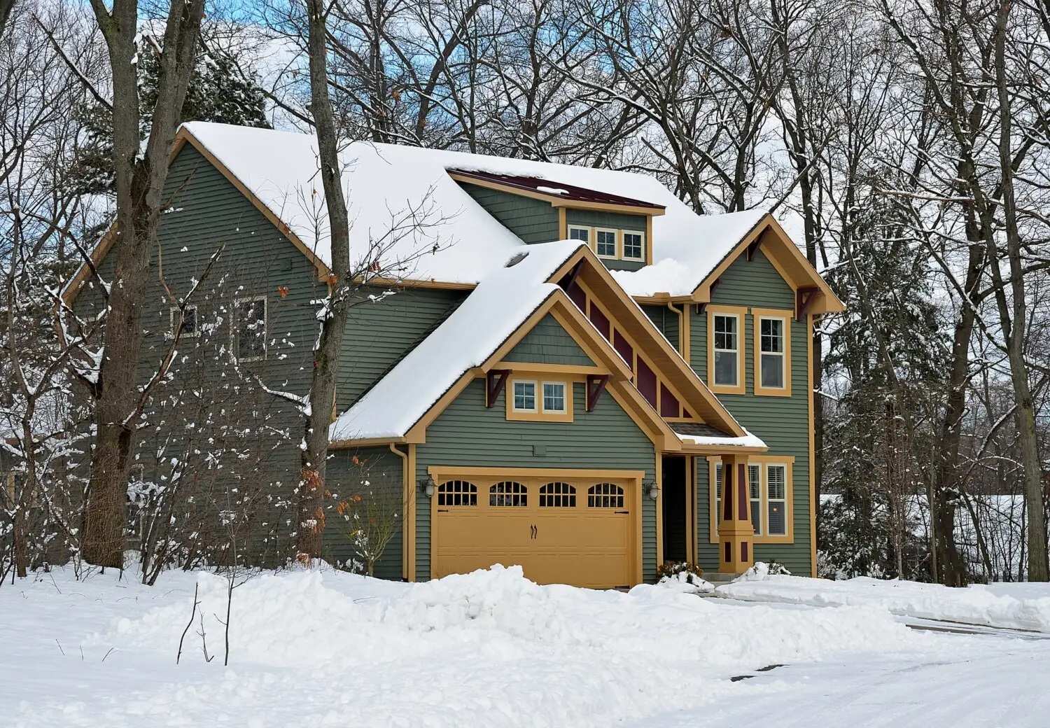 winter snow on roof