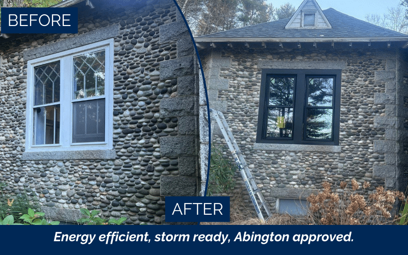Energy-efficient window installation by Coastal Windows & Exteriors in Rye, New Hampshire, showcasing high-performance replacement windows designed to improve home comfort and reduce energy costs.