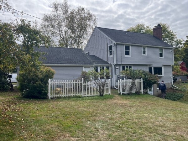 James Hardie siding installation in West Newbury MA, North Shore, Essex County, with Monterey Taupe HardiePlank siding by Coastal Windows & Exteriors