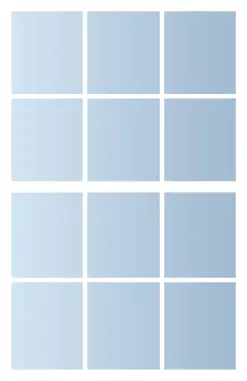 A grid of twelve light blue squares, symbolizing energy efficient home improvements, arranged in three rows and four columns on a white background.