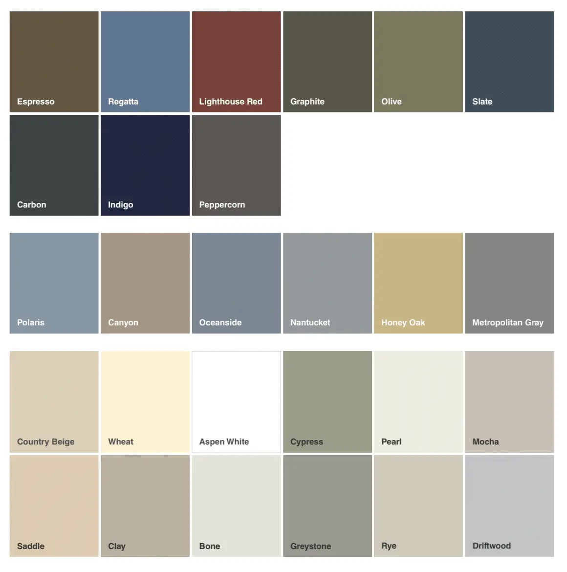 vinyl siding colors