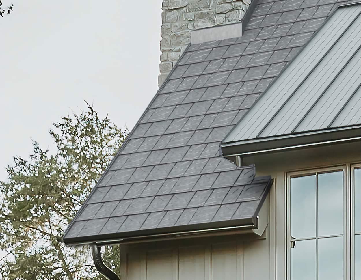 Elegant metal slate roofing installed in Burlington MA