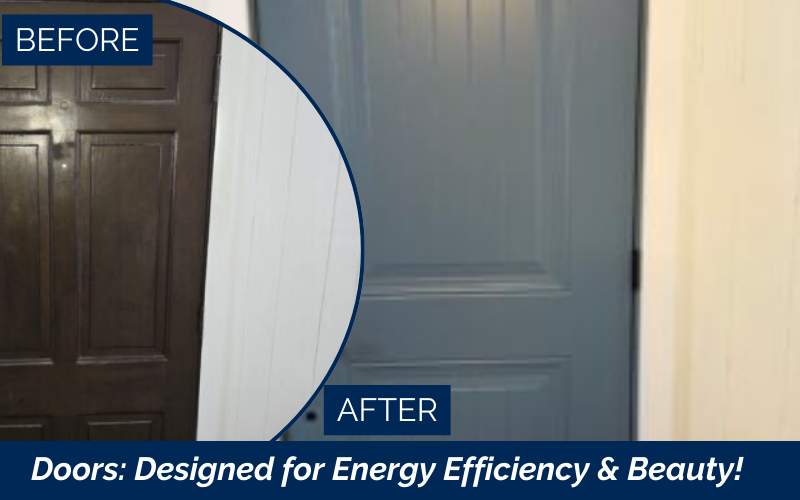 ProVia Legacy Steel front entry door in Geneva Blue, installed with energy-efficient features like ComfortTech™ glazing and Q-Lon weatherstripping, performed by Coastal Windows & Exteriors in Lowell, MA.