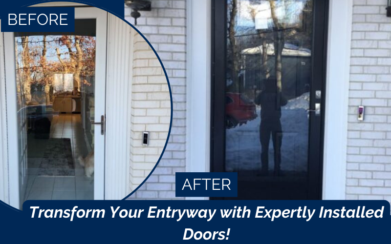 ProVia Legacy woodgrain steel entry door in Coal Black with matching Deluxe 396 One-Lite storm door, installed in Lynn, MA by Coastal Windows & Exteriors—offering energy efficiency, security, and dramatic curb appeal.