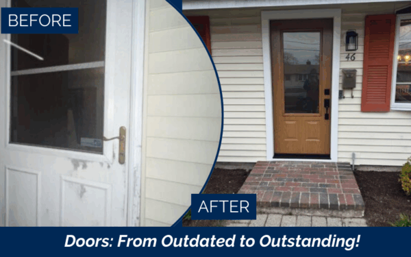 Energy-efficient ProVia Legacy entry doors with steel construction and frost/privacy glass installed in Holbrook, MA by Coastal Windows & Exteriors—upgrading curb appeal, security, and thermal performance.