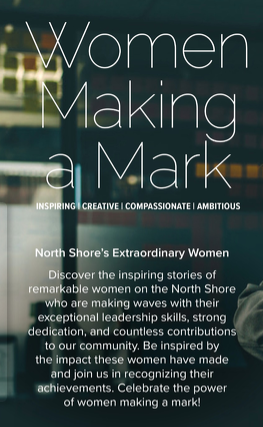 A promotional poster with the title “Women Making a Mark” highlights inspiring, ambitious women on the North Shore, including a local entrepreneur recently featured by Holliston Town News as a leader in one of the best Holliston home improvement companies.