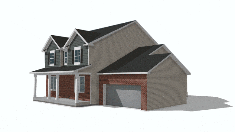 3D home visualization used during a siding inspection checklist to plan siding replacement and evaluate exterior improvements before installation.