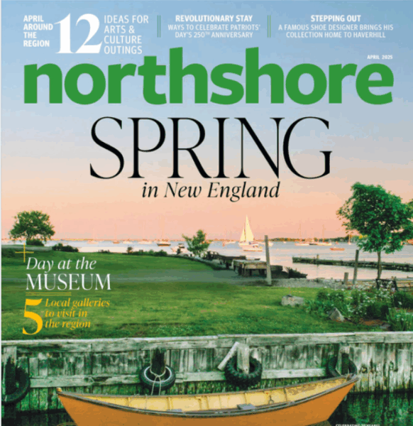 Cover of Northshore Magazine featuring a scenic waterfront view at sunset with boats on the water, the best Norwood home improvement companies.