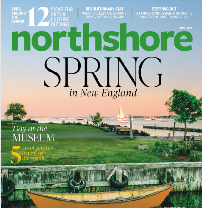 Cover of Northshore Magazine featuring a scenic waterfront view at sunset with boats on the water, the best Norwood home improvement companies.