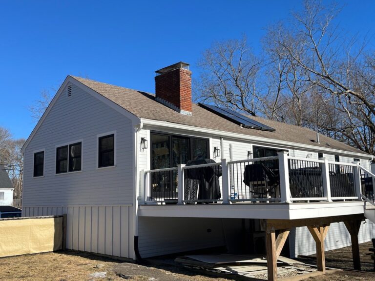 Best James Hardie siding contractor Duxbury MA finished plank siding project with expert installation