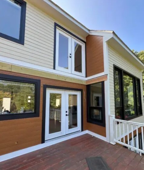 Brown and Beige James Hardie Siding Installed in Acton MA