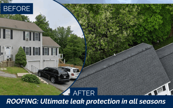 GAF asphalt shingle roof installed in Worcester MA by Coastal Windows & Exteriors, improving weather protection, energy efficiency, and long-term curb appeal