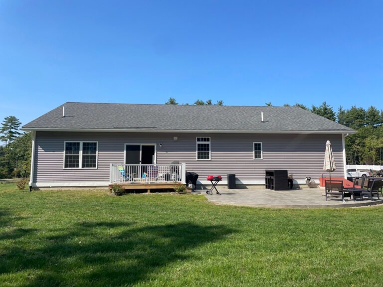 Vinyl siding upgrade dramatically transforming curb appeal in Merrimack NH, Hillsborough County by premier Merrimack siding contractor