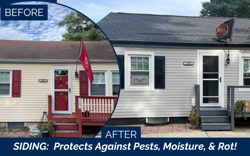 James Hardie siding installation before and after transformation for curb appeal in Pembroke MA, South Shore, Plymouth County