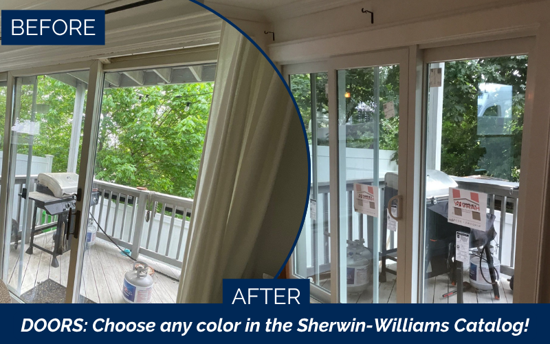 Sliding door replacement before and after transformation for energy efficiency in Boston MA, Greater Boston, Suffolk County