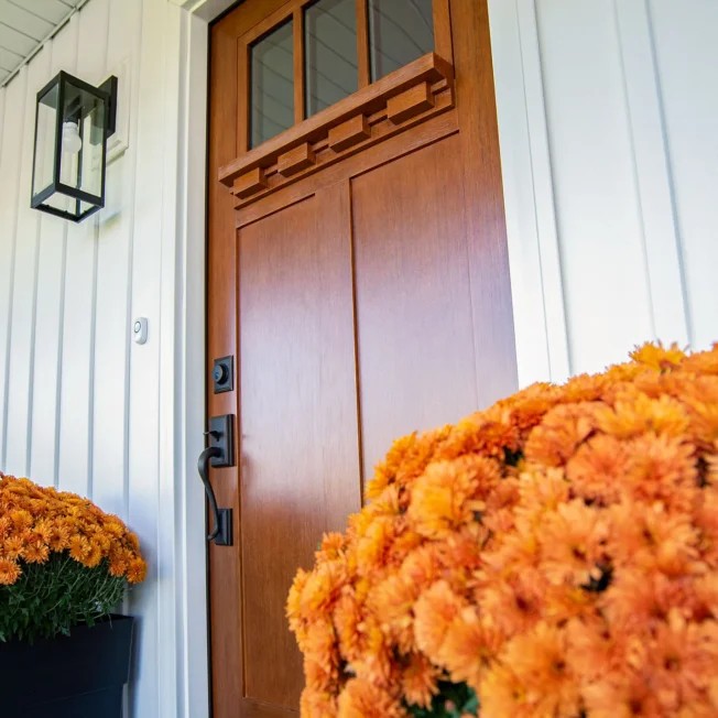 Front door installation Pelham NH by Coastal Windows & Exteriors featuring a quiet, energy-efficient entry system.