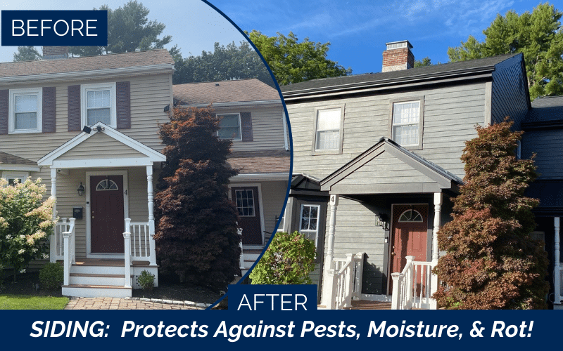 Before and after James Hardie siding transformation by James Hardie installer in Woburn MA, Greater Boston, Middlesex County