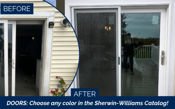 Before and after Sliding Glass Door Installation in Chester NH showing improved energy efficiency in Rockingham County Seacoast NH