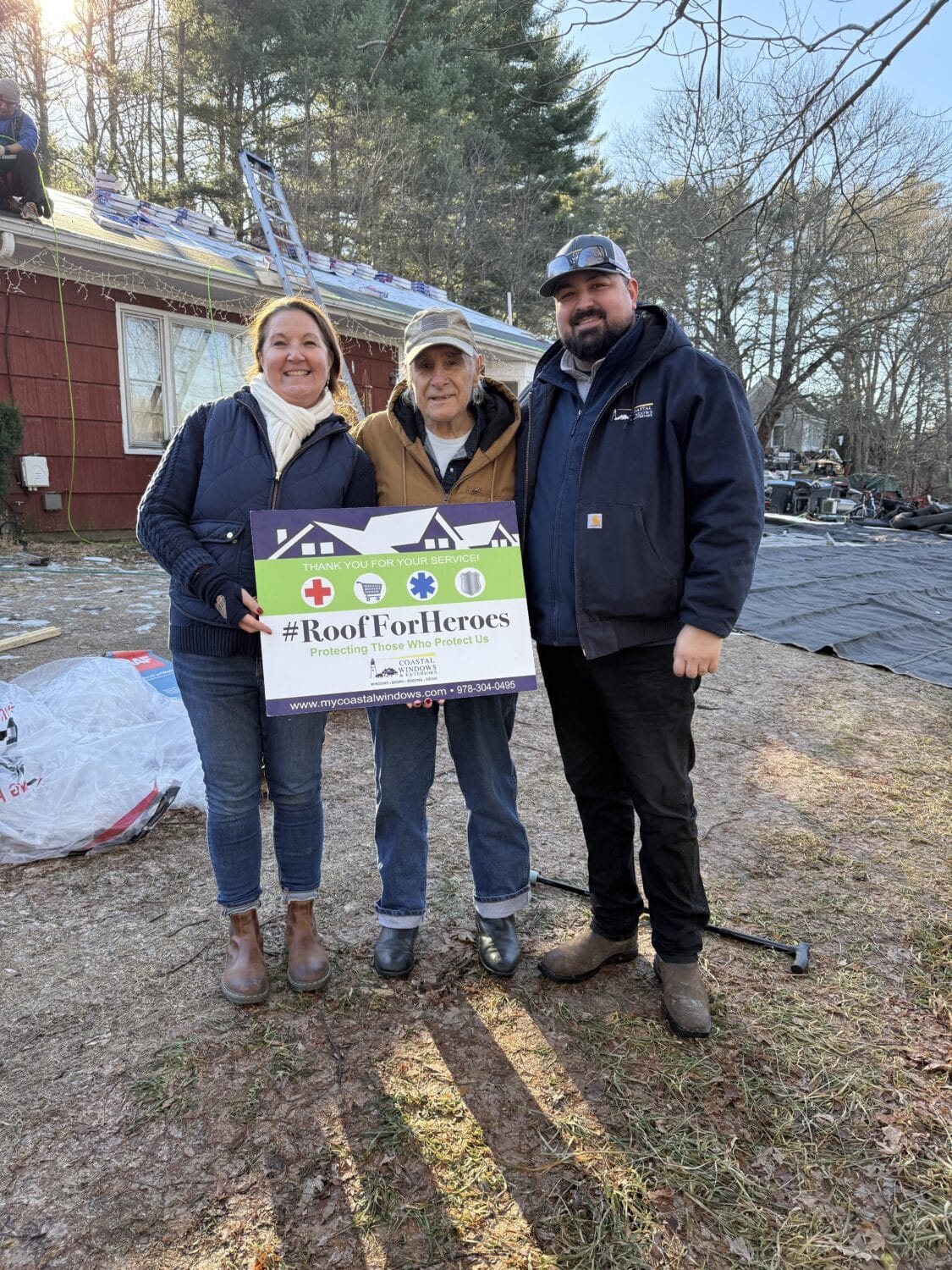 Coastal Windows & Exteriors supports a veteran through the Roof For Heroes program in Milford MA.