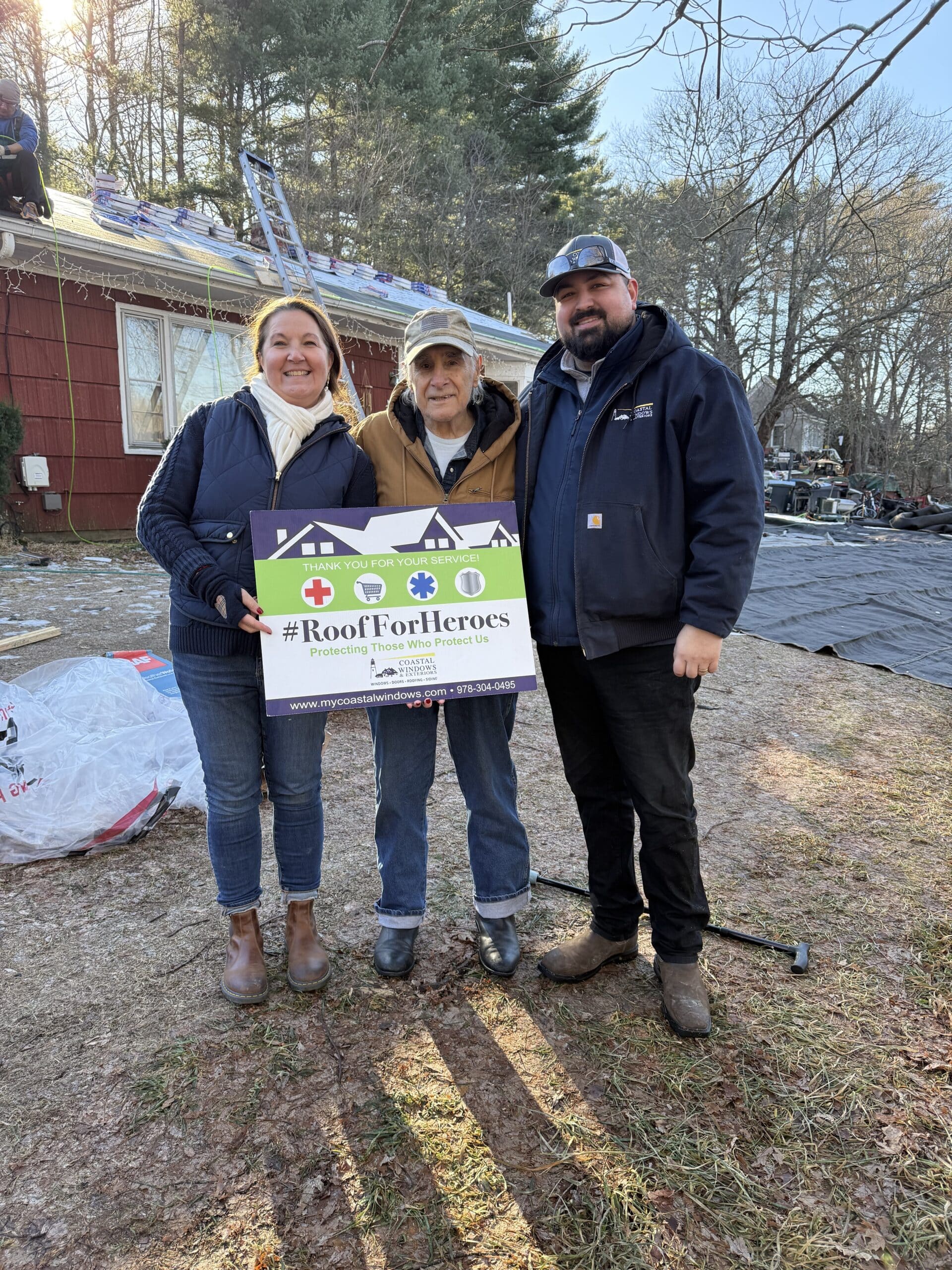 Coastal Windows & Exteriors supports a veteran through the Roof For Heroes program in Milford MA.