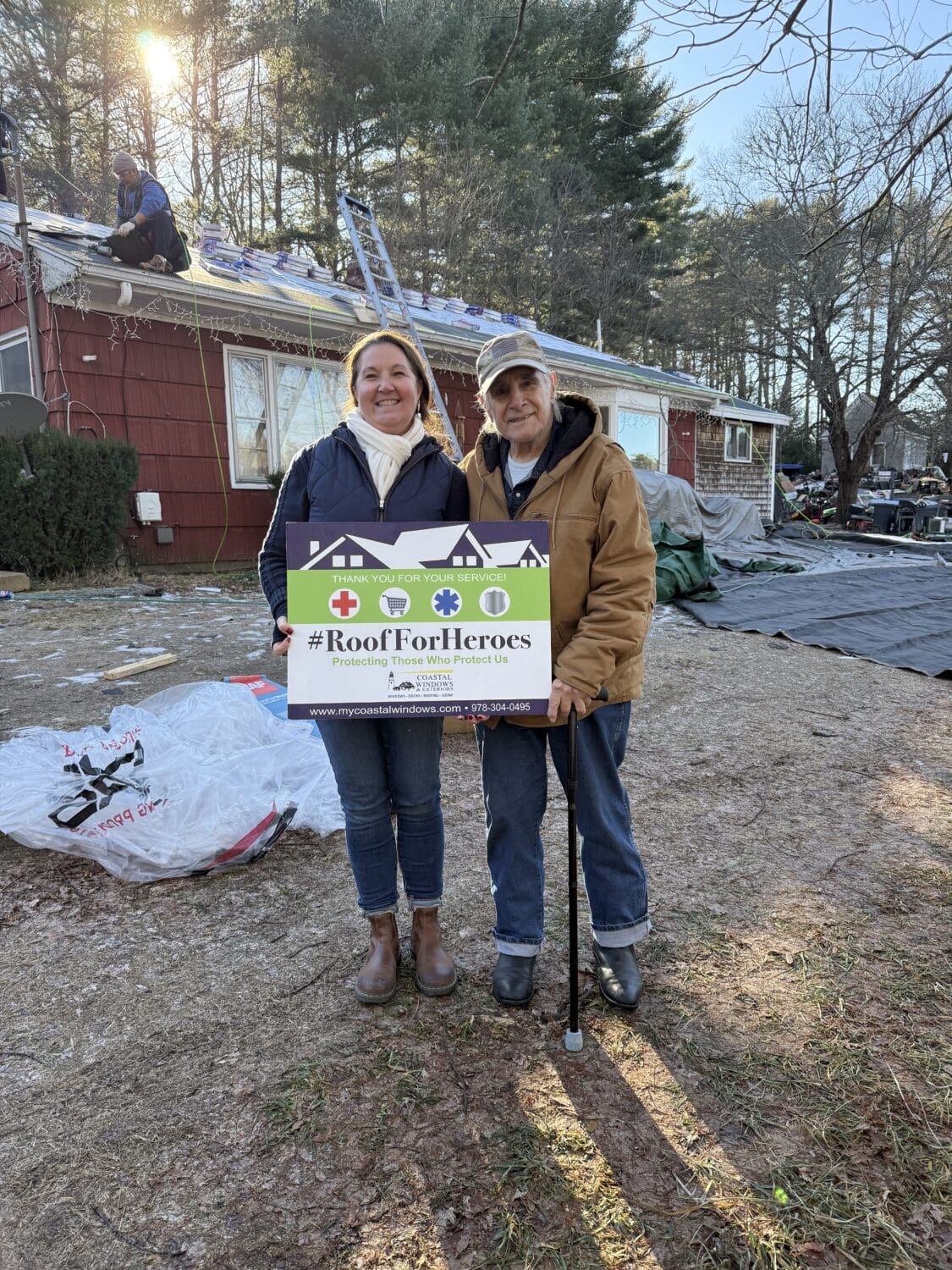 Coastal Windows & Exteriors supports a veteran through the Roof For Heroes program in Norwood MA.