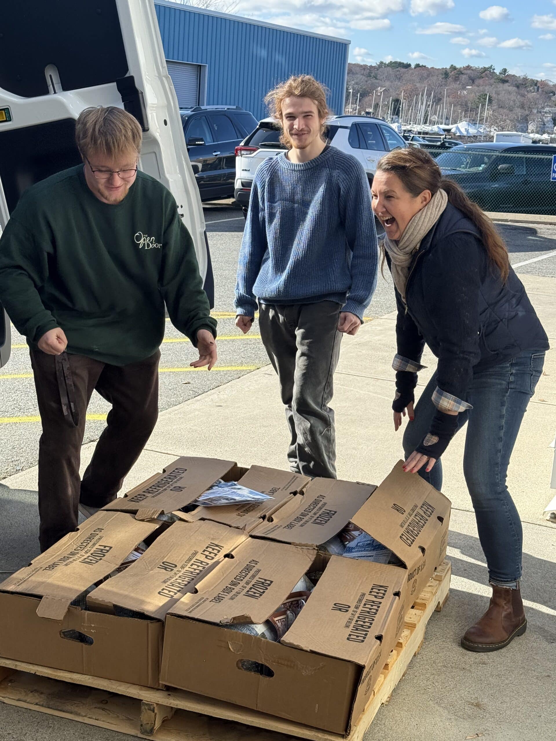 Coastal Windows delivering 50 turkeys in Gloucester MA