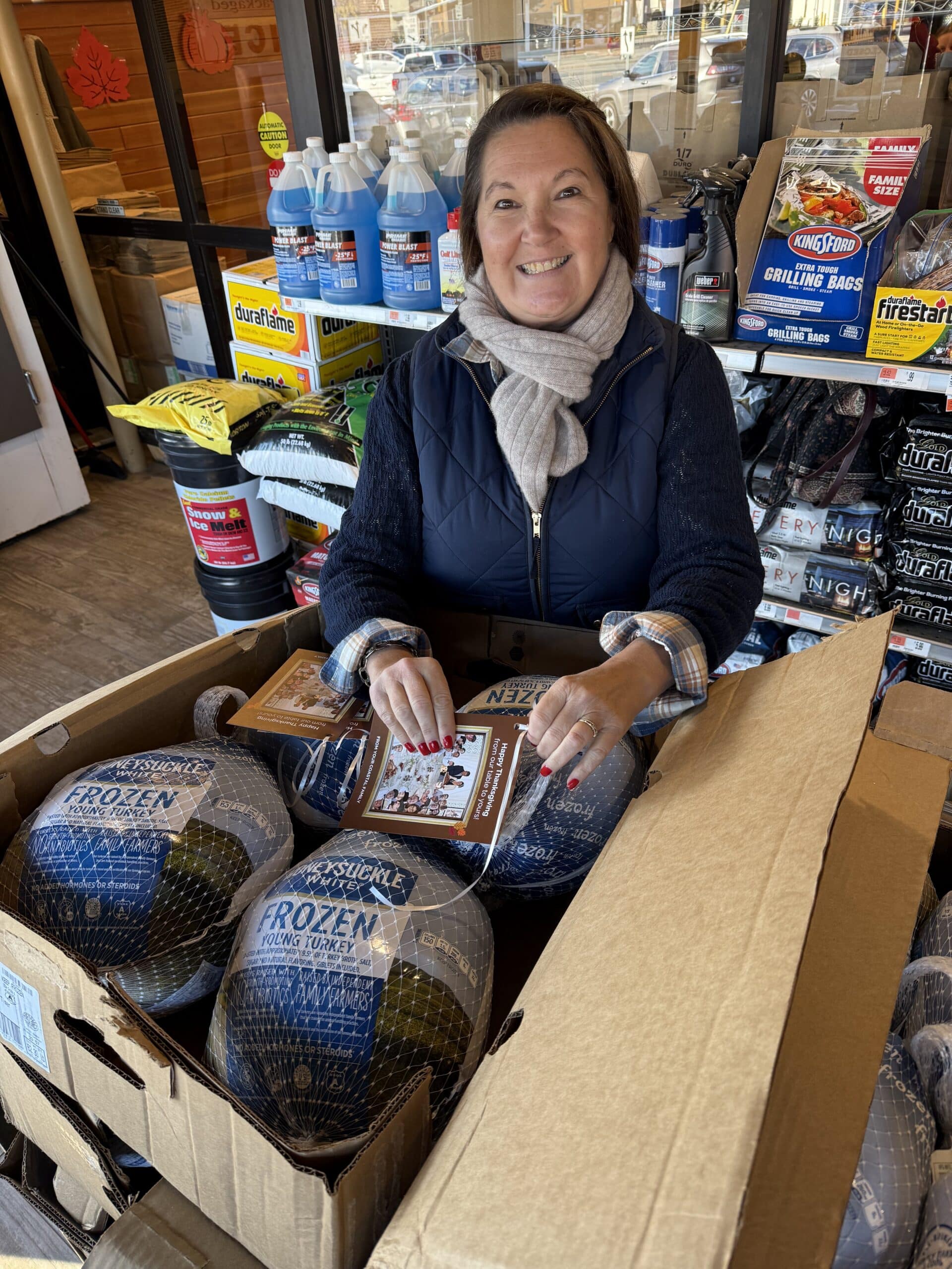 Tagging turkeys for Hopedale MA donation programs