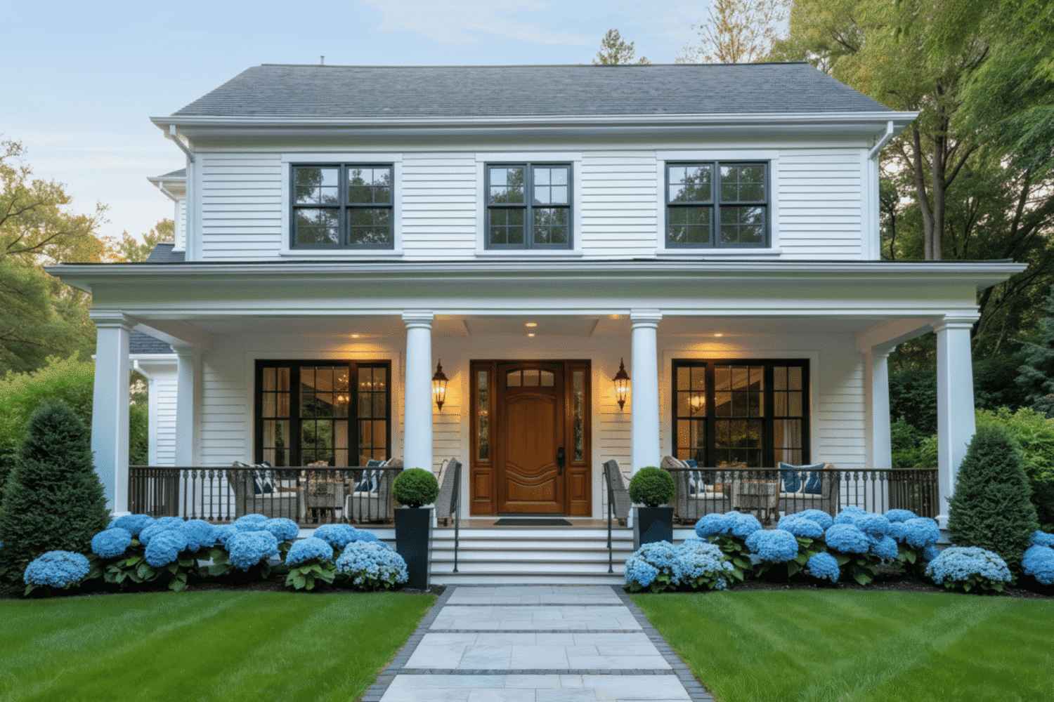 Renovated home exterior with new entry door featured in doors faq guide.