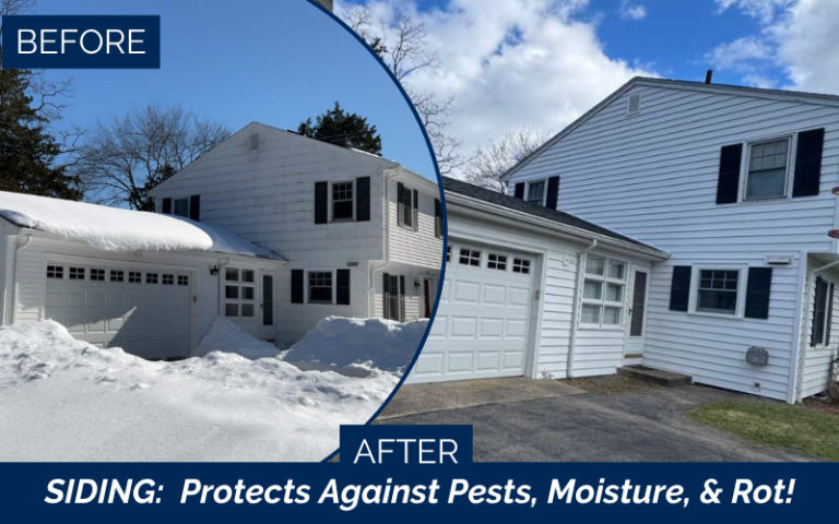 Before and after vinyl siding installation in Attleboro MA improving curb appeal.