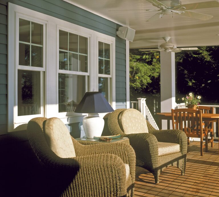 energy efficient window replacement Dedham MA installed on a screened porch improving comfort, airflow, and seasonal usability.