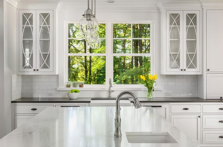 bright kitchen featuring Replacement windows in Foxboro MA bringing in natural light and improving energy efficiency