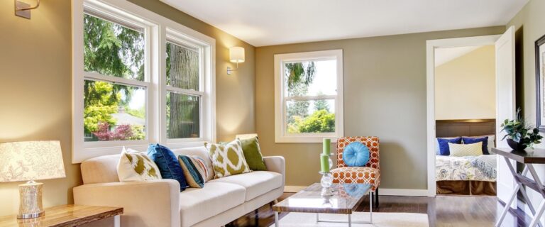 stylish interior with upgraded windows installed by experts in Replacement windows in Foxboro MA eliminating drafts and seal issues