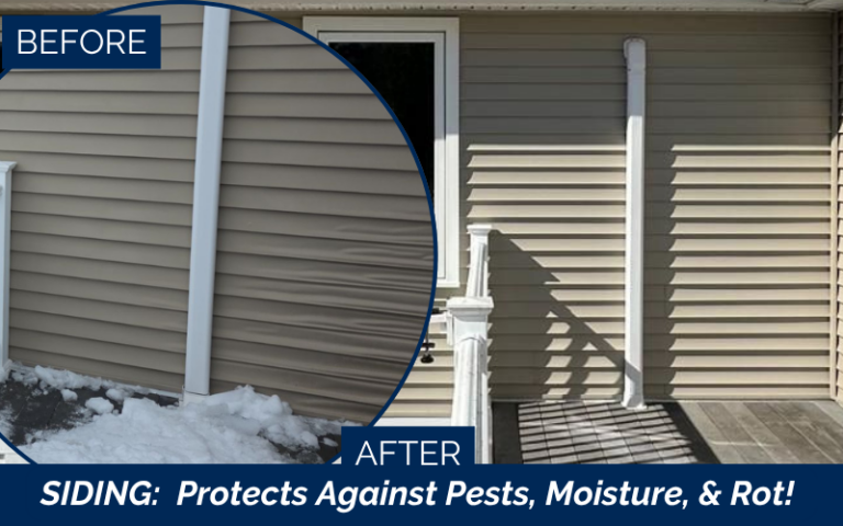 Before and after vinyl siding installation in Topsfield MA improving curb appeal.