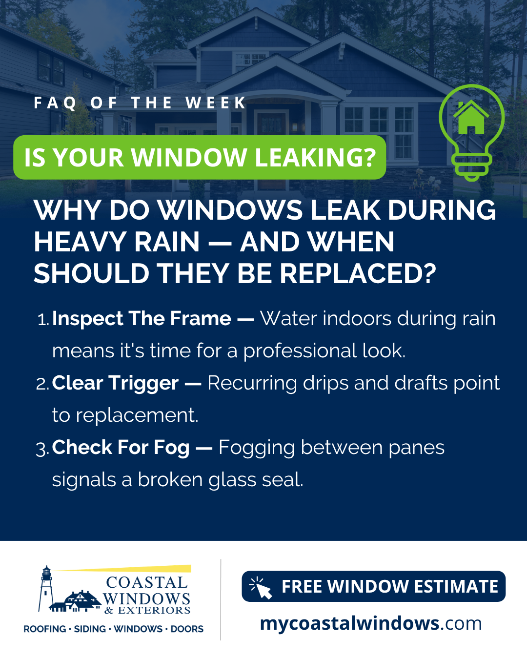 Why Do Windows Leak During Heavy Rain, and When Should They Be Replaced?