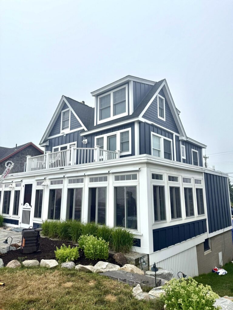 This home showcases a beautiful James Hardie siding installation that enhances both durability and curb appeal. Homeowners researching James Hardie siding cost in Lebanon NH can see how fiber cement siding delivers lasting beauty and low-maintenance protection.