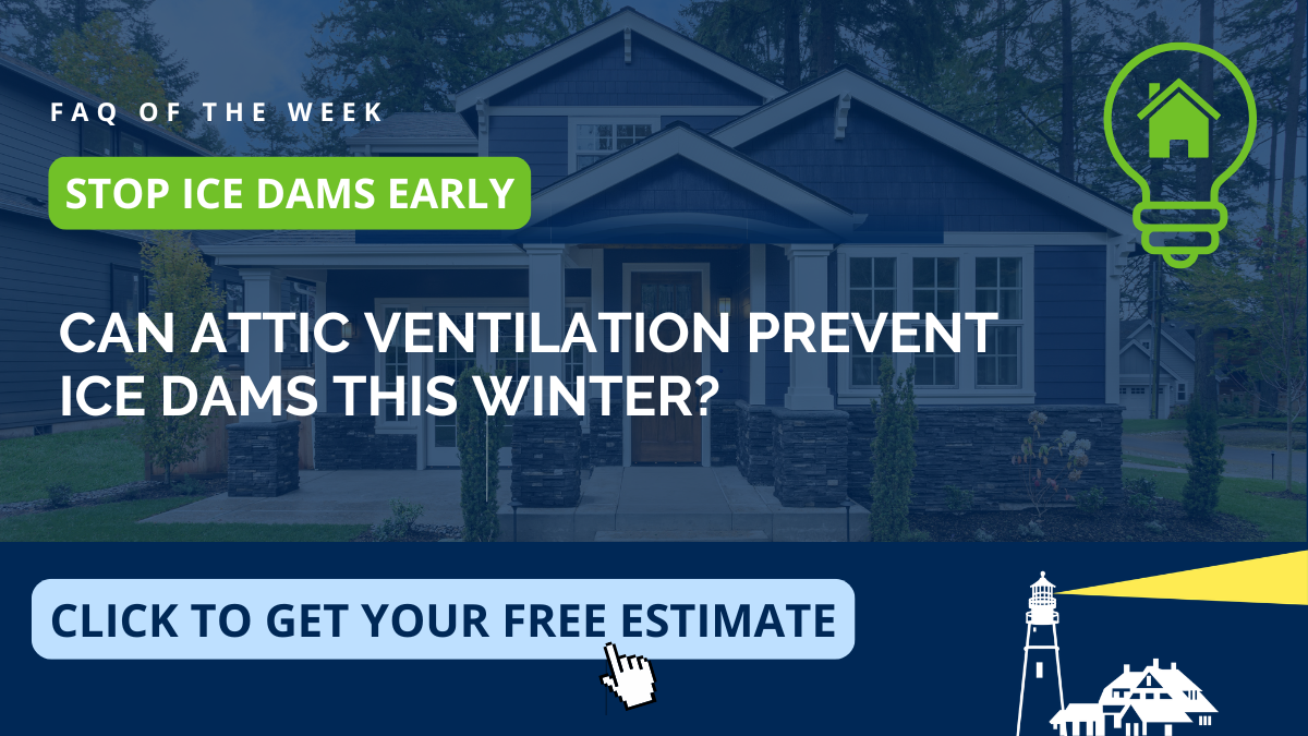 Ice dam prevention FAQ for Lexington, Greater Boston homeowners by Coastal Windows & Exteriors — how proper attic ventilation and roofing help stop winter ice dams from forming along the eaves.