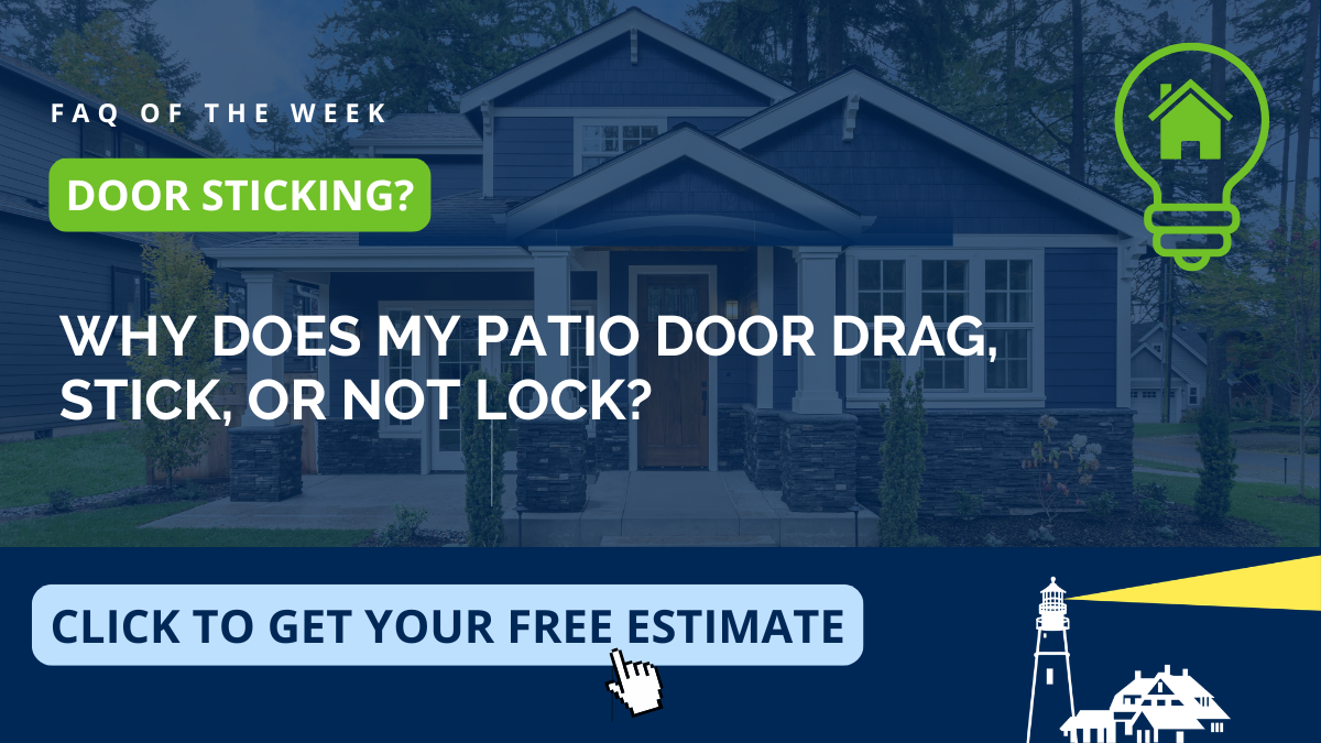 Patio door that drags, sticks, or won't lock in Marblehead on the North Shore — Coastal Windows & Exteriors explains common sliding glass door problems and replacement options for New England homes.