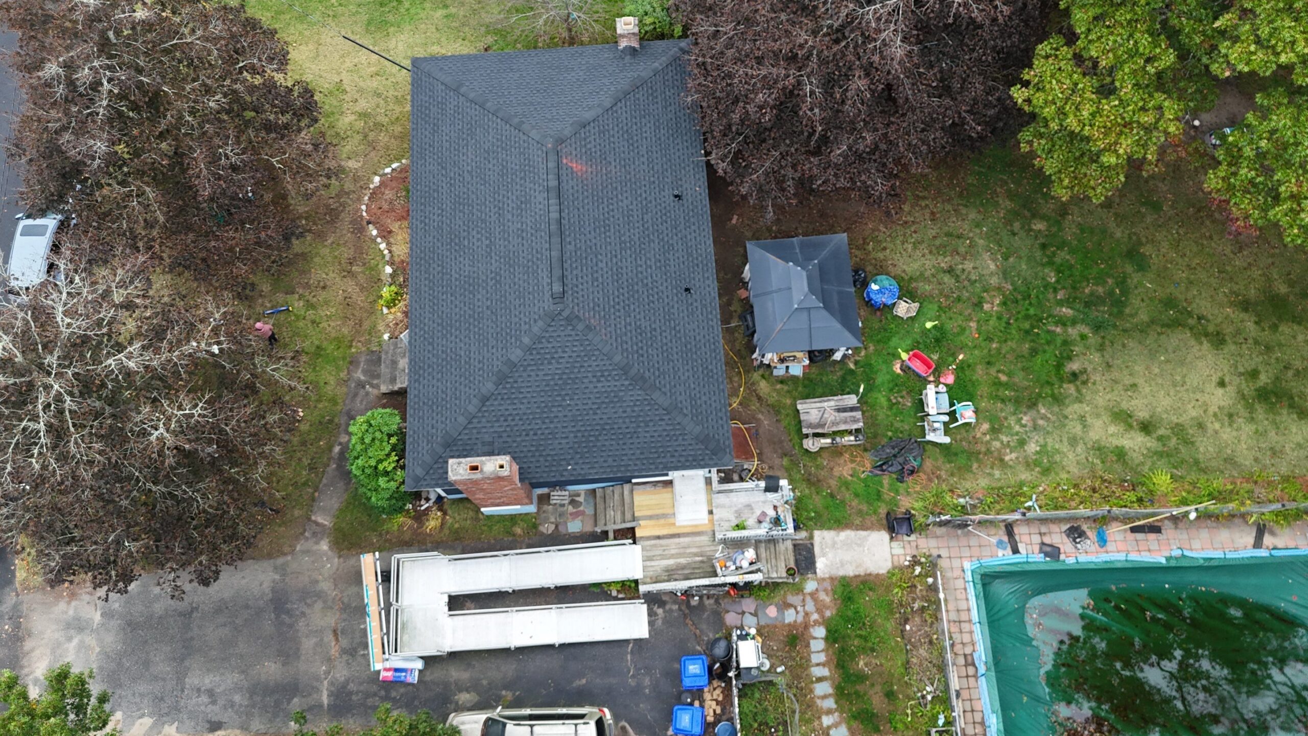 GAF HDZ Charcoal shingles installed on a Taunton MA home for leak protection.