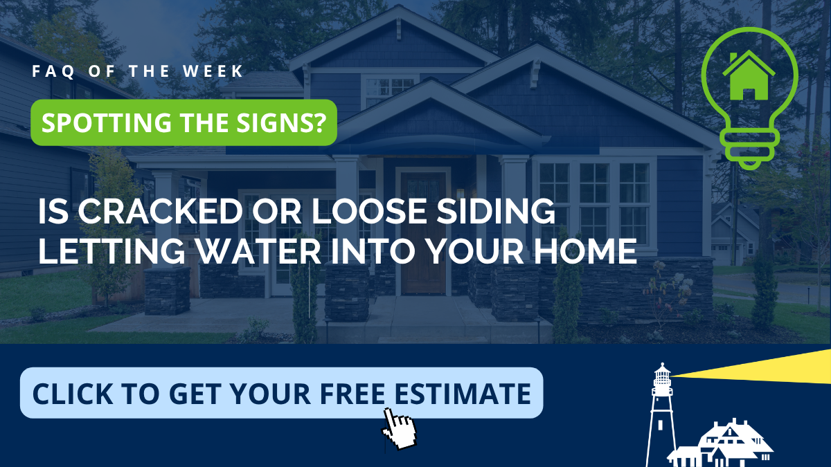 Cracked or loose siding letting water into a Wenham home on the North Shore — Coastal Windows & Exteriors on the warning signs of water damage and when siding replacement protects your home.