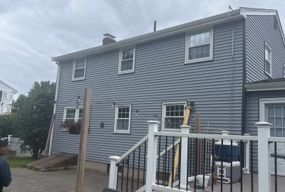 Vinyl siding in Nantucket color installation in Burlington MA